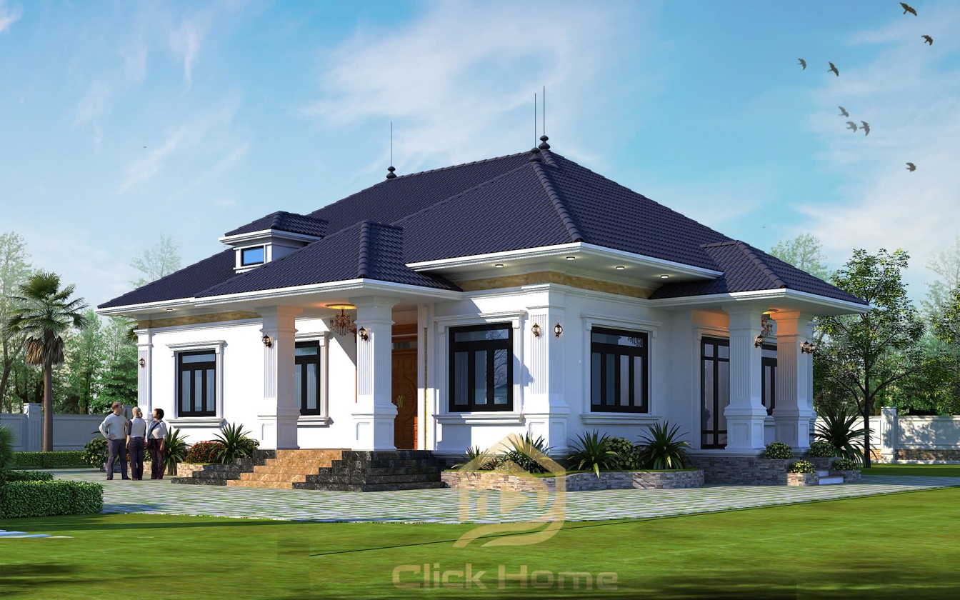 Nhà mái Nhật đẹp với sân vườn rộng, thiết kế tối giản nhưng tinh tế, tối ưu công năng và chi phí xây dựng.