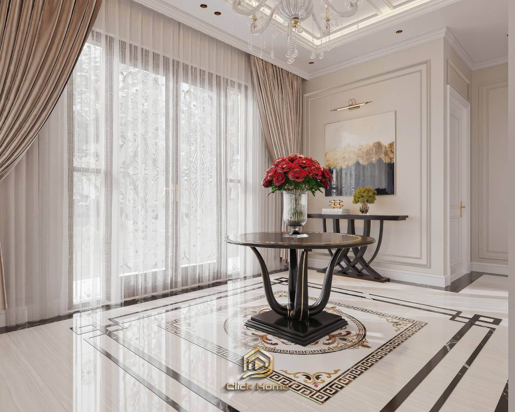 Ý tưởng thiết kế nội thất khu vực cửa ra vào và sảnh đón khách sang trọng cho nhà phố, biệt thự.