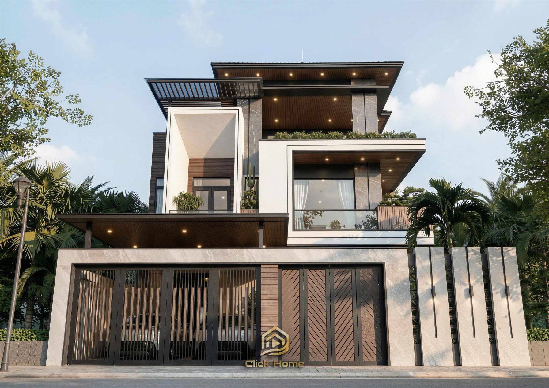 Thiết kế nhà mái Nhật 3 tầng hiện đại sang trọng xu hướng mới nhất.