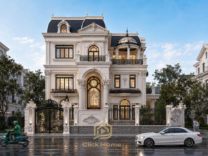 Toàn cảnh mặt tiền biệt thự đẹp